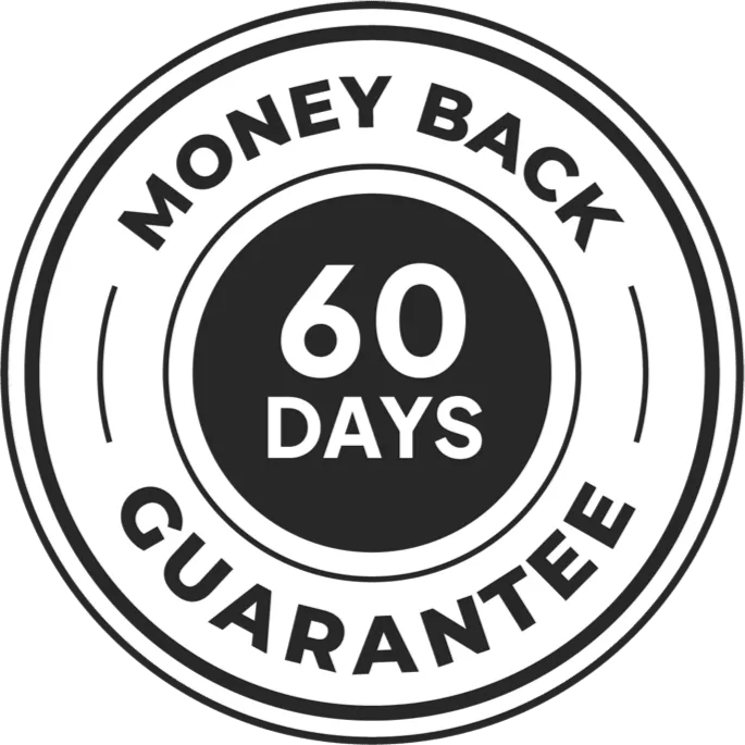 60-Day Money Back Guarantee Seal for Flush Factor Plus